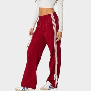 New! Edikted Red Track Pants Size XS